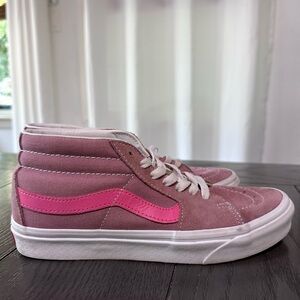 Vans White and Pink Skate Shoes